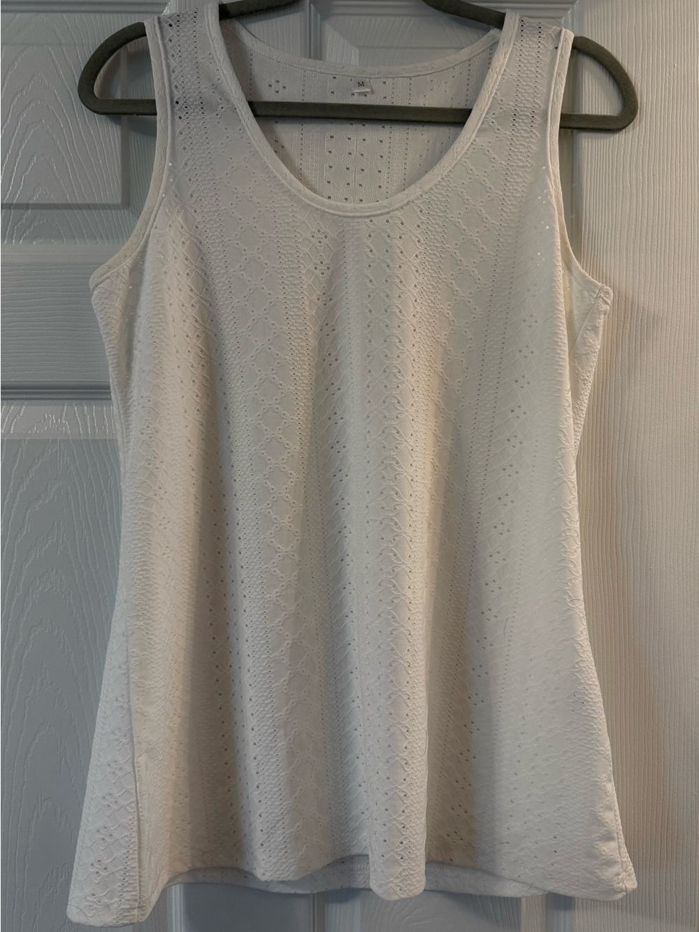 Amazon Cream Eyelet Tank Top